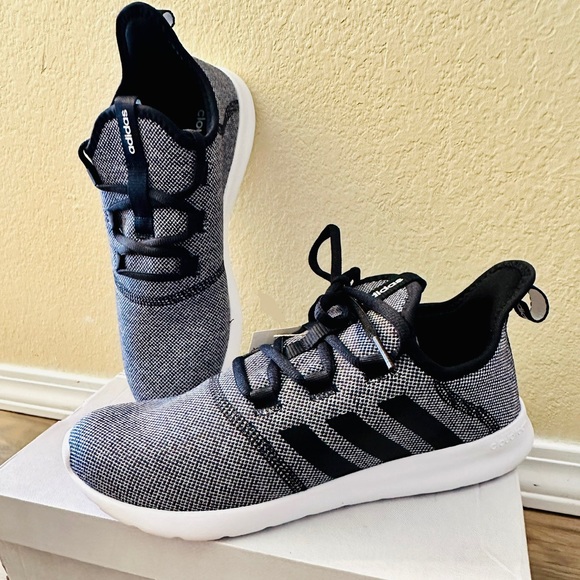 NEW! Adidas Women's CLOUDFOAM PURE 2.0 SHOES, Black/White Running Shoes - Picture 4 of 9